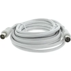 Q-Link coax kabel stekker recht 5 meter wit kabelkeur