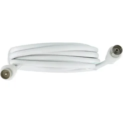 Q-Link coax kabel stekker recht 3 meter wit kabelkeur