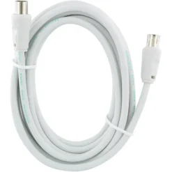 Q-Link coax kabel stekker recht 3 meter wit kabelkeur
