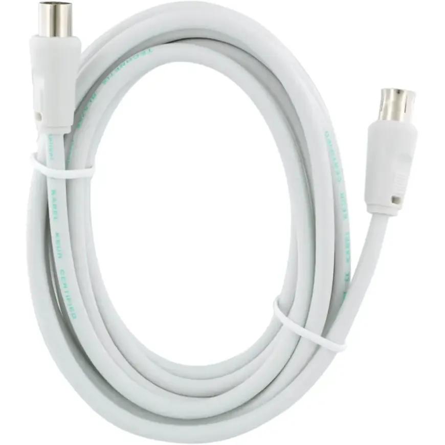 Q-Link coax kabel stekker recht 3 meter wit kabelkeur