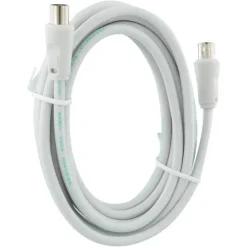 Q-Link coax kabel stekker recht 3 meter wit kabelkeur
