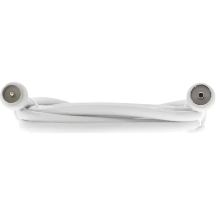 Q-Link coax kabel stekker recht 1.5 meter wit kabelkeur