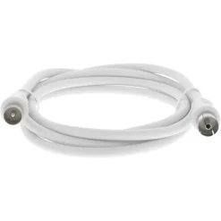Q-Link coax kabel stekker recht 1.5 meter wit kabelkeur