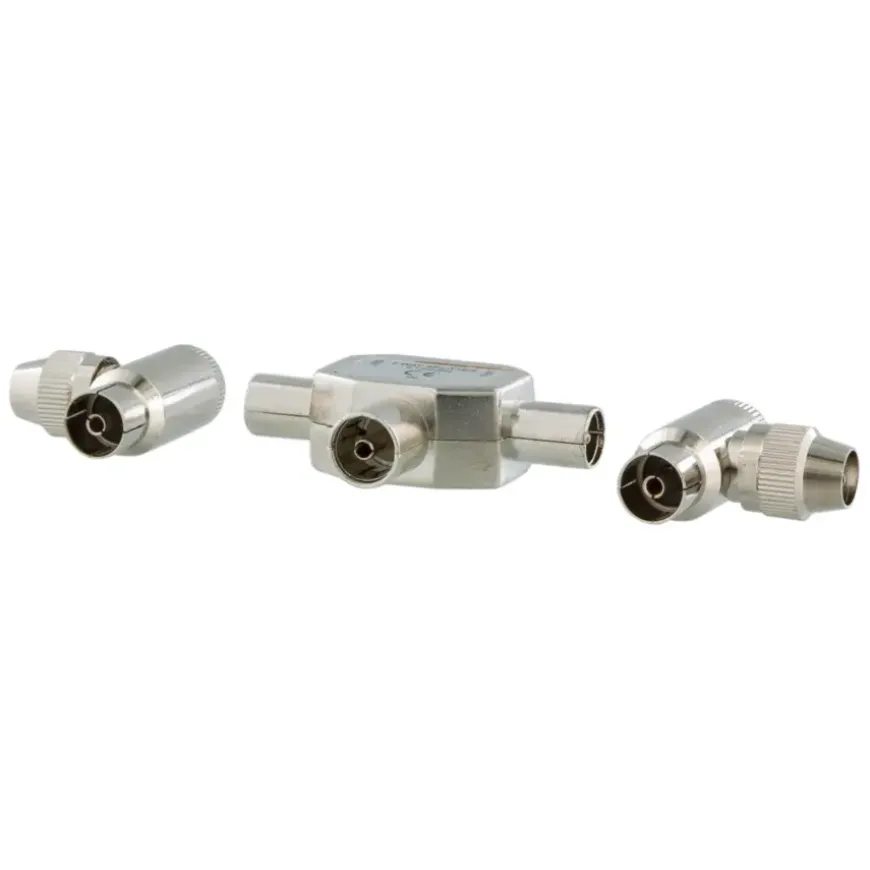 Q-Link coax splitter tv 2 male/female haaks