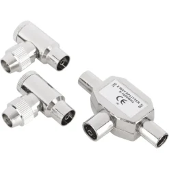 Q-Link coax splitter tv 2 male/female haaks