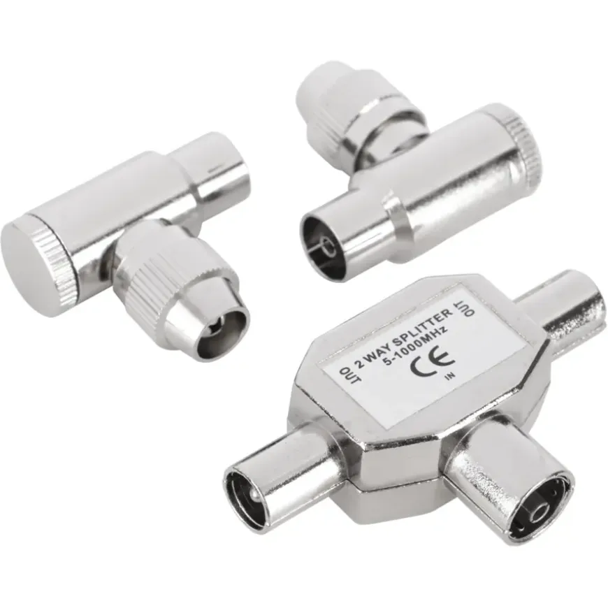 Q-Link coax splitter tv 2 male/female haaks