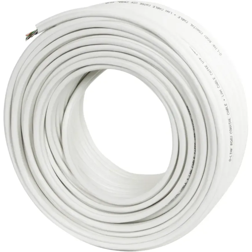 Q-Link coax/utp kabel RG6 25 meter wit