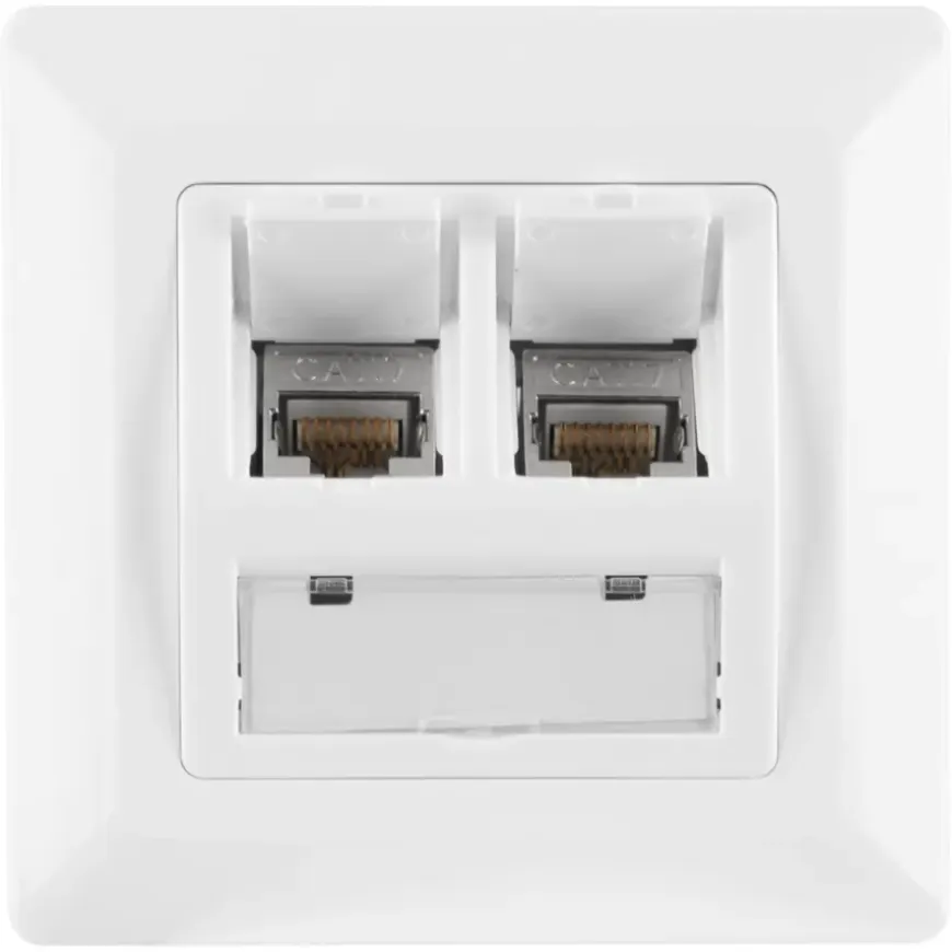 Q-Link FTP contactdoos CAT7 inbouw dubbelvoudig 8 polig RJ45