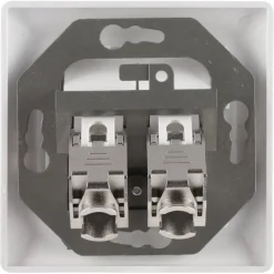 Q-Link FTP contactdoos CAT7 inbouw dubbelvoudig 8 polig RJ45