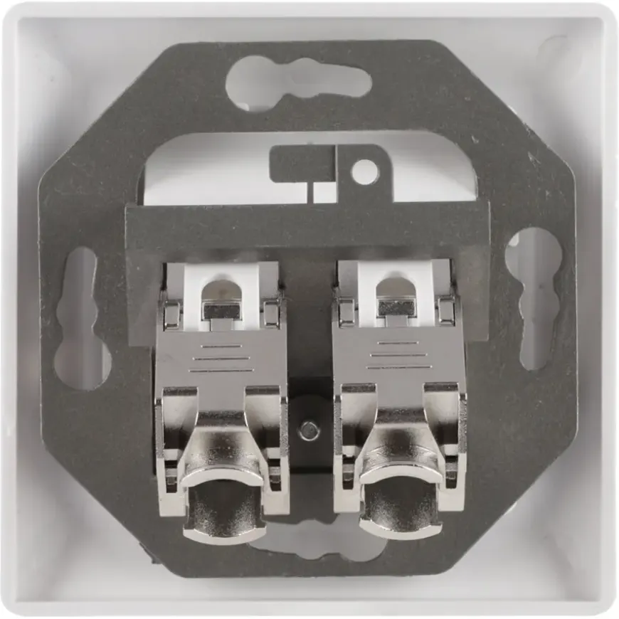 Q-Link FTP contactdoos CAT7 inbouw dubbelvoudig 8 polig RJ45
