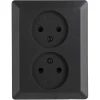 Q-Link Inbouw Dubbel Stopcontact Zwart