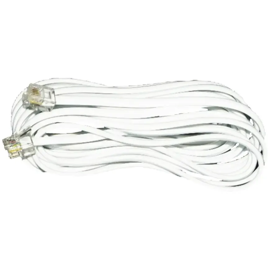Q-Link telefoon aansluitsnoer modulair 2RJ11 plug 5 meter wit