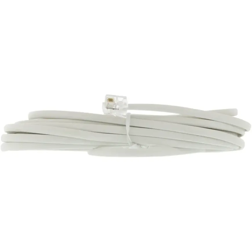 Q-Link telefoon aansluitsnoer modulair 2RJ11 plug 5 meter wit
