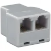 Q-Link telefoon split module RJ11 4 polig 1 female/2female wit