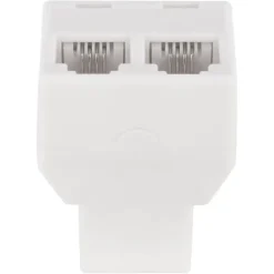 Q-Link telefoon split module RJ11 4 polig 1 female/2female wit