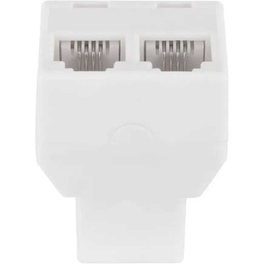 Q-Link telefoon split module RJ11 4 polig 1 female/2female wit