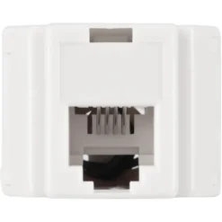 Q-Link telefoon split module RJ11 4 polig 1 female/2female wit