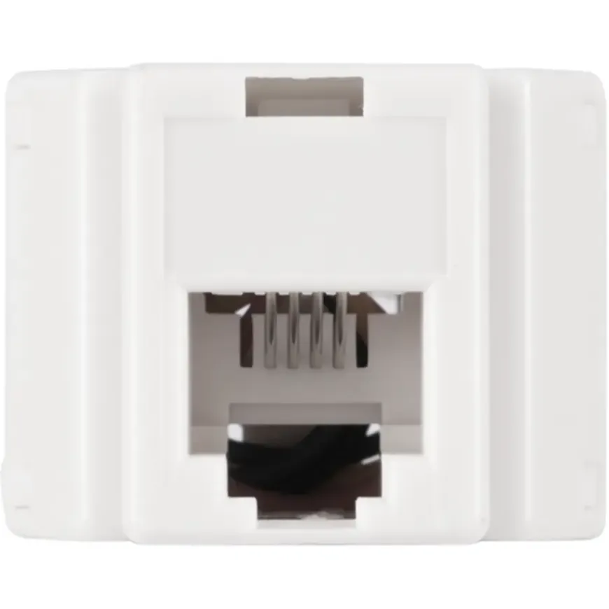 Q-Link telefoon split module RJ11 4 polig 1 female/2female wit