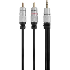 Q-Link tulp/stereo kabel 2RCA/ST3.5mm 2 meter zwart