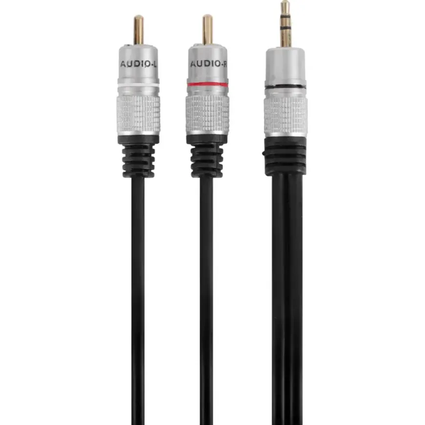 Q-Link tulp/stereo kabel 2RCA/ST3.5mm 2 meter zwart