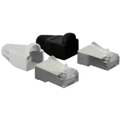 Q-Link UTP connector 4x/kap RJ45 2x zwart wit 8 stuks