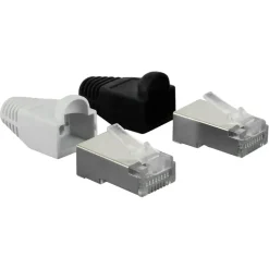 Q-Link UTP connector 4x/kap RJ45 2x zwart wit 8 stuks