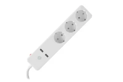 Qnect Wifi Stekkerdoos 3-voudig Wit 2X USB 1,5 M Snoer EU TYPE NL/ BE