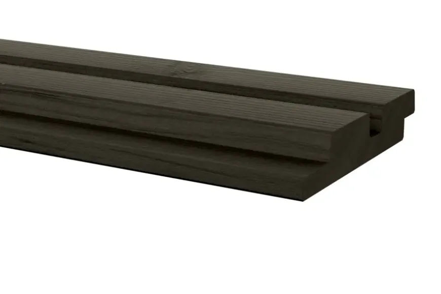 Rhombusprofiel vuren hout antraciet geschaafd 180 x 14,5 x 2,8 cm