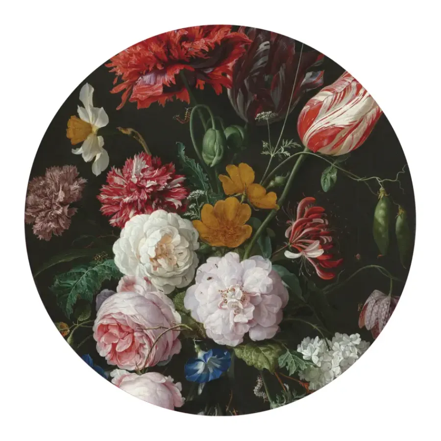 Art for the Home Ronde muursticker Nicky flowers (dessin 119180)