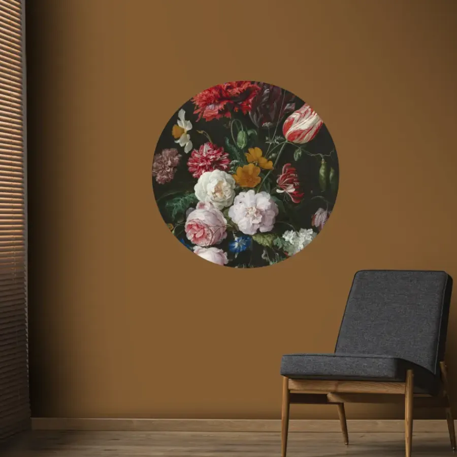 Art for the Home Ronde muursticker Nicky flowers (dessin 119180)
