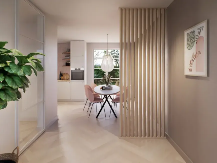 Roomdivider spijlen MDF natuur eiken 4 stuks