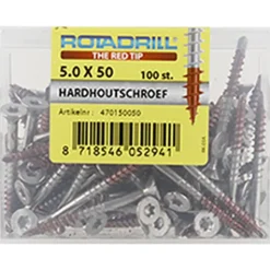 Rotadrill hardhoutschroef rvs 5,0x50 mm (100 stuks)