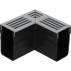 RS hoek voor afvoergoot grijs aluminium