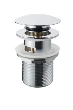 Sanivesk Afvoerplug Click Rond Chroom met Overloop 5/4"
