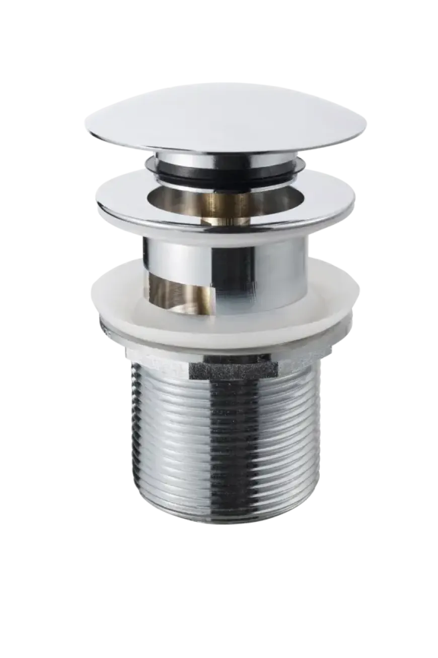 Sanivesk Afvoerplug Click Rond Chroom met Overloop 5/4"