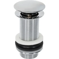 Sanivesk afvoerplug click 5/4" rond zonder overloop lang chroom