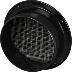 Sanivesk inbouw schoepenrooster rond aluminium zwart Ø100mm