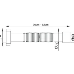 Sanivesk Moduflex 5/4x32mm 36-82cm Wit