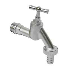 Sanivesk Tapkraan + Slangkoppeling 1/2"Mx3/4"M Mat Chroom