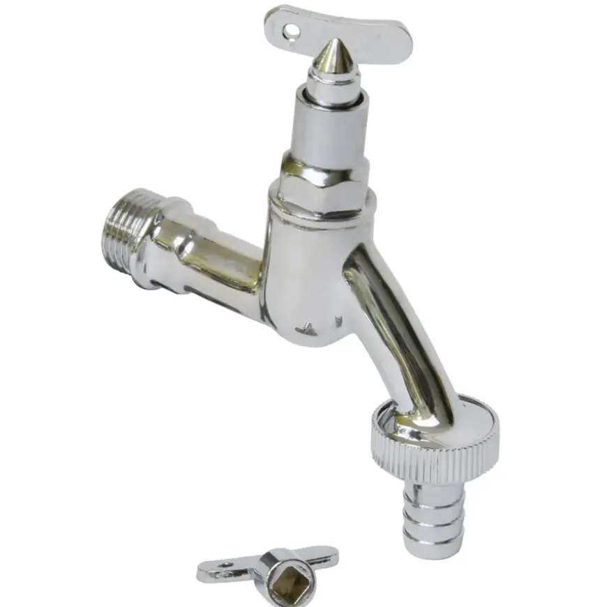 Sanivesk Tapkraan + Slangkoppeling 1/2"M + 2 Sleutels Chroom