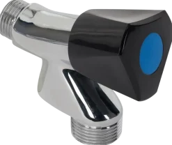 Sanivesk Wasmachinekraan + Keerklep 1/2"M Knop Zwart