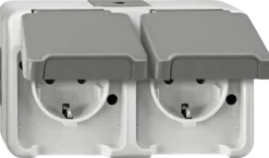 Schneider Electric Aquastar spatwaterdicht geaard stopcontact dubbel horizontaal