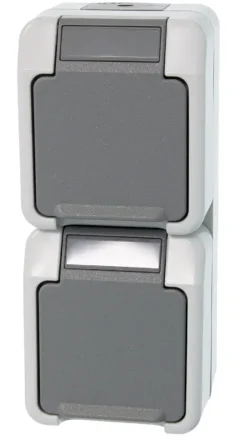 Schneider Electric Aquastar spatwaterdicht Stopcontact Dubbel RA verticaal