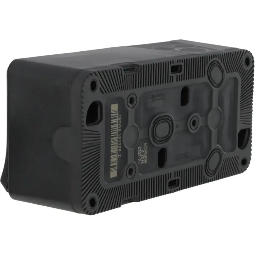 Schneider Electric Mureva Styl wandcontactdoos 2-voudig horizontaal IP55 antraciet