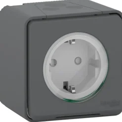 Schneider Electric Mureva Styl wandcontactdoos 1-voudig IP55 antraciet