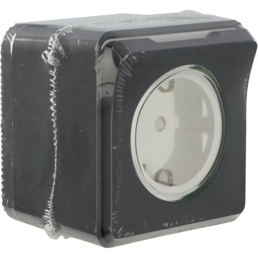 Schneider Electric Mureva Styl wandcontactdoos 1-voudig IP55 antraciet