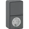 Schneider Electric Mureva Styl combinatie wandcontactdoos/wisselschakelaar IP55 antraciet