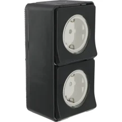 Schneider Electric Mureva Styl wandcontactdoos 2-voudig verticaal IP55 antraciet