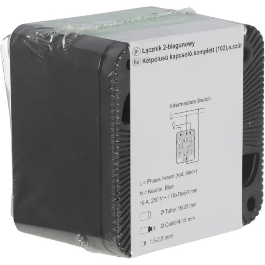 Schneider Electric Mureva Styl wisselschakelaar 2-polig IP55 antraciet