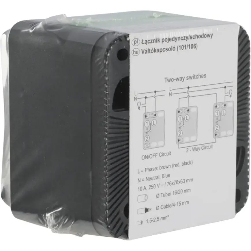 Schneider Electric Mureva Styl wisselschakelaar IP55 antraciet